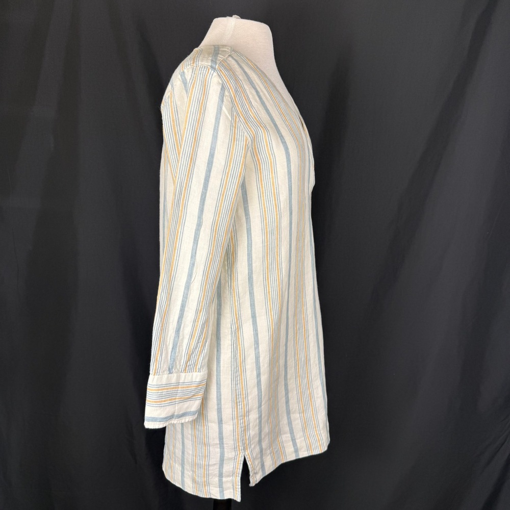 Faherty Beach Days 100% Linen Luciano Stripe Coastal Tunic Dress Sz S - Picture 4 of 14